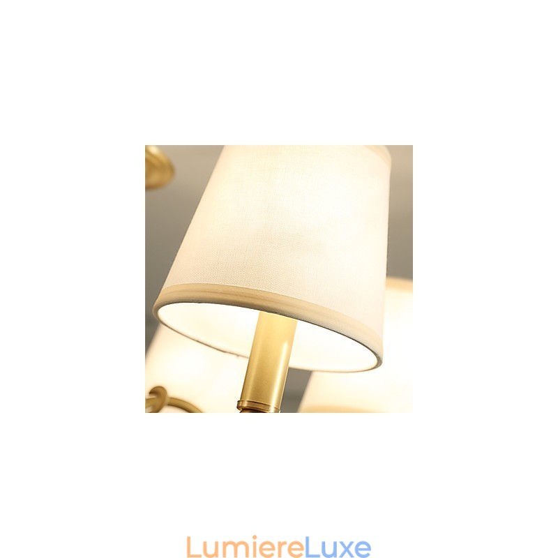 Lustre traditionnel classique en laiton pour mini style métal 8 ampoules