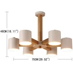 Lustre 6 lumières moderne contemporain traditionnel classique vintage campagne bois caractéristique pour bois