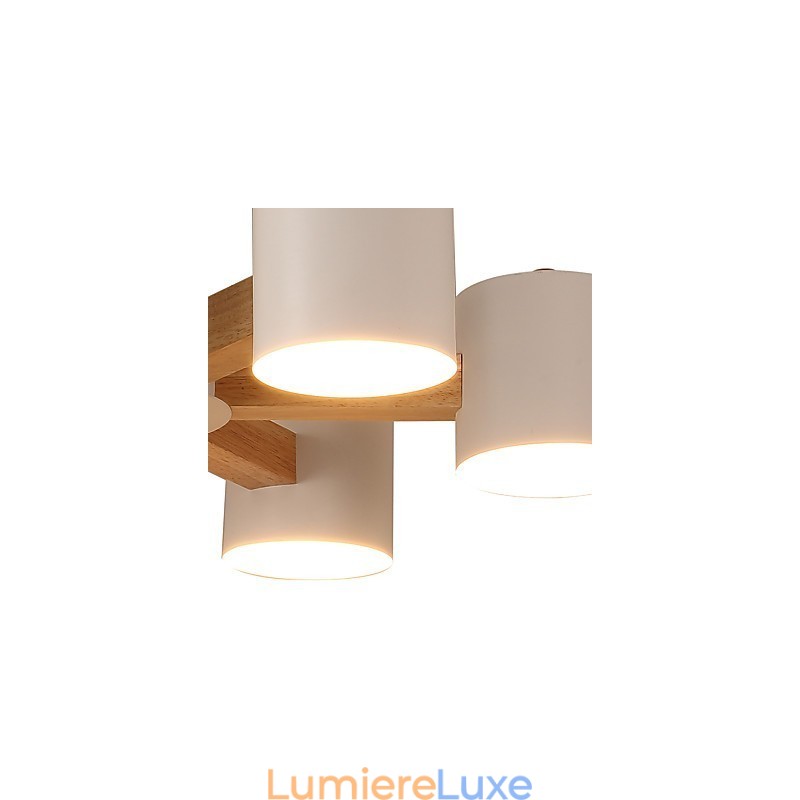 Lustre 6 lumières moderne contemporain traditionnel classique vintage campagne bois caractéristique pour bois