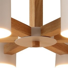 Lustre 6 lumières moderne contemporain traditionnel classique vintage campagne bois caractéristique pour bois
