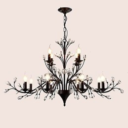 Lustre en cristal à 12 lumières, style moderne, contemporain, traditionnel, classique, vintage, rétro, style campagnard