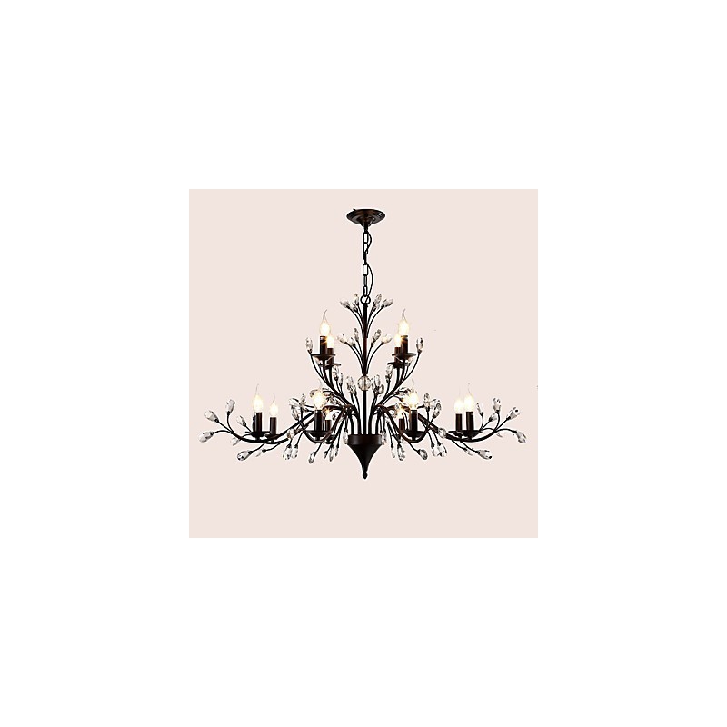 Lustre en cristal à 12 lumières, style moderne, contemporain, traditionnel, classique, vintage, rétro, style campagnard
