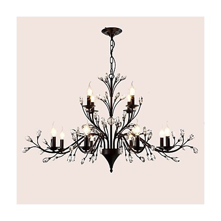 Lustre en cristal à 12 lumières, style moderne, contemporain, traditionnel, classique, vintage, rétro, style campagnard Lustre en cristal à 12 lumières, style moderne, contemporain, traditionnel, classique, vintage, rétro, style campagnard