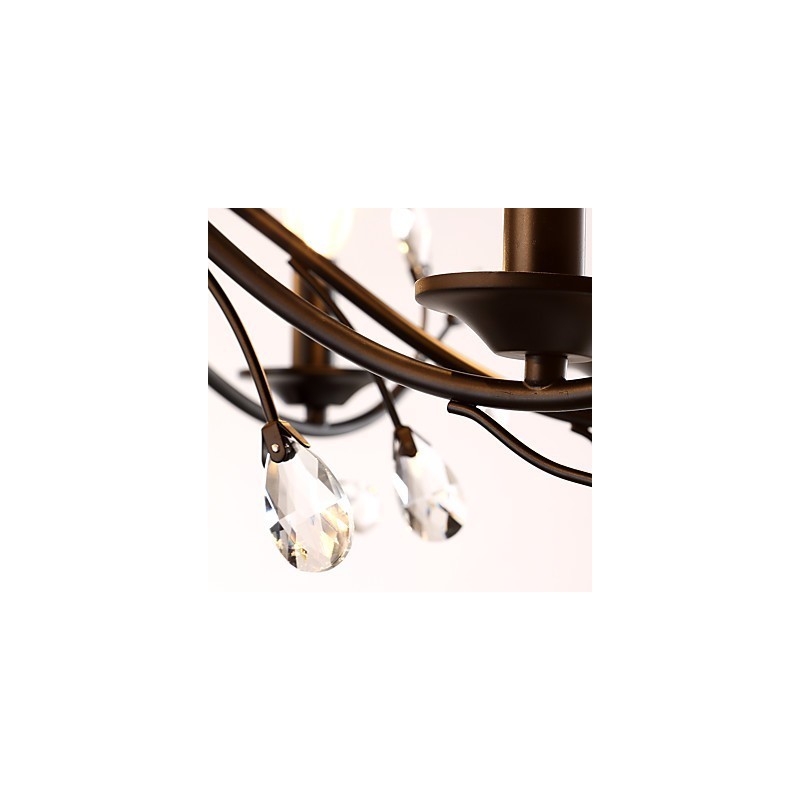 Lustre en cristal à 12 lumières, style moderne, contemporain, traditionnel, classique, vintage, rétro, style campagnard