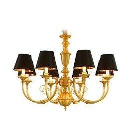 Lustre traditionnel classique en laiton pour mini style métal 8 ampoules