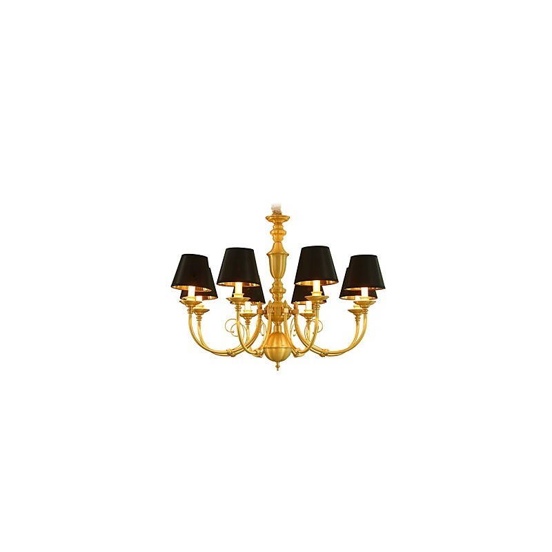 Lustre traditionnel classique en laiton pour mini style métal 8 ampoules