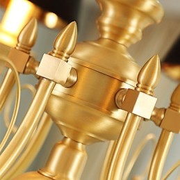 Lustre traditionnel classique en laiton pour mini style métal 8 ampoules