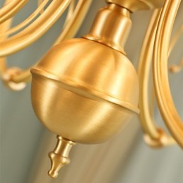 Lustre traditionnel classique en laiton pour mini style métal 8 ampoules