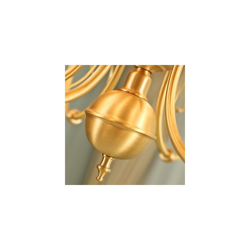 Lustre traditionnel classique en laiton pour mini style métal 8 ampoules
