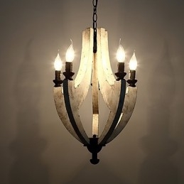 Lampe de lustre en bambou de style mini en bois de peinture vintage, lampe suspendue décorative