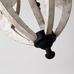 Lampe de lustre en bambou de style mini en bois de peinture vintage, lampe suspendue décorative