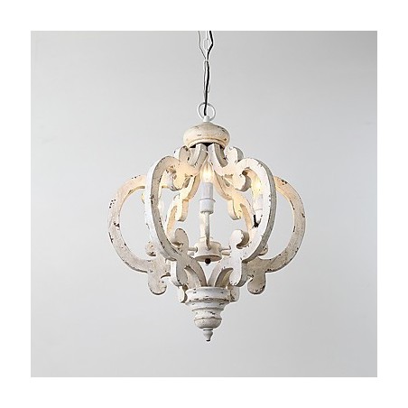 Lampe de lustre en bambou de style mini en bois de peinture vintage, lampe suspendue décorative Lampe de lustre en bambou de style mini en bois de peinture vintage, lampe suspendue décorative