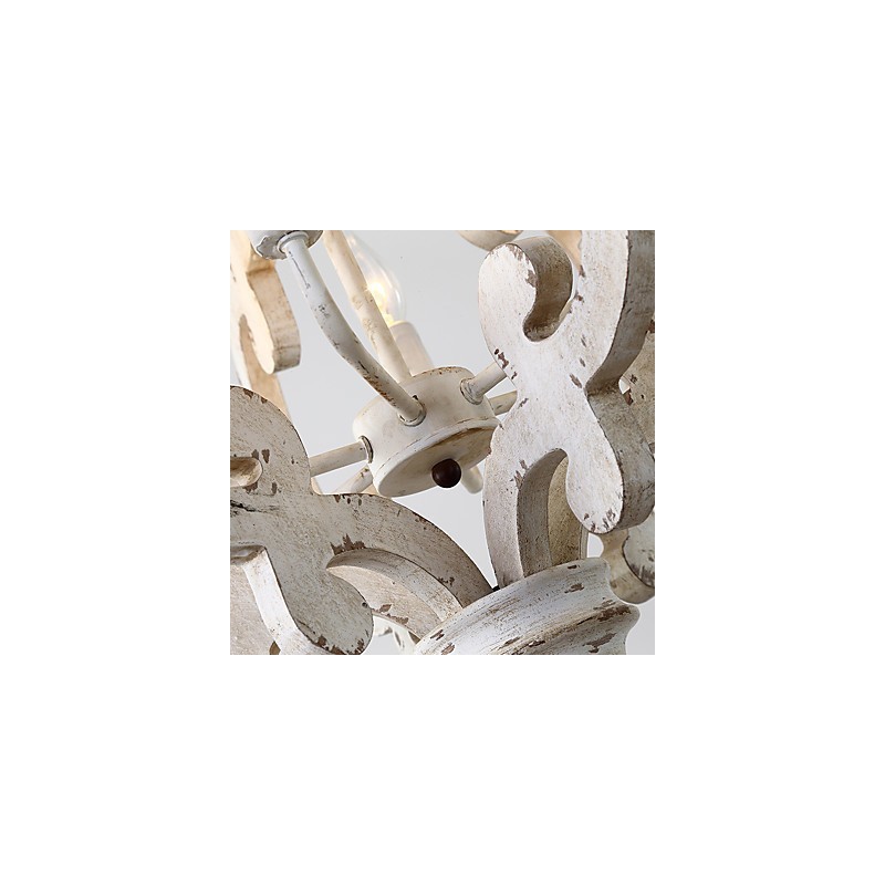 Lampe de lustre en bambou de style mini en bois de peinture vintage, lampe suspendue décorative