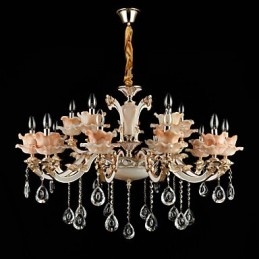 Suspension en alliage de zinc pour intérieur, style mini cristal, 15 ampoules