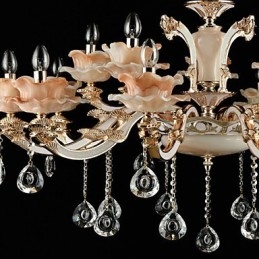 Suspension en alliage de zinc pour intérieur, style mini cristal, 15 ampoules