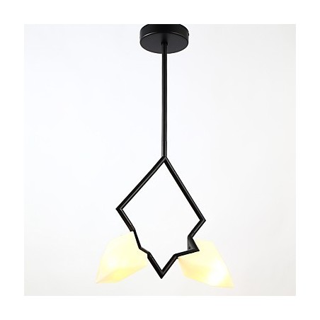 Lustre moderne à 2 lampes en métal et verre couleur pêche, lampe suspendue décorative Canteen Lustre moderne à 2 lampes en métal et verre couleur pêche, lampe suspendue décorative Canteen
