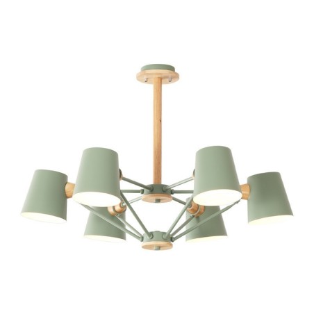 Lustre en métal et bois multicolore style macaron vintage Lustre en métal et bois multicolore style macaron vintage