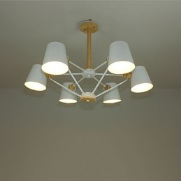 Lustre en métal et bois multicolore style macaron vintage