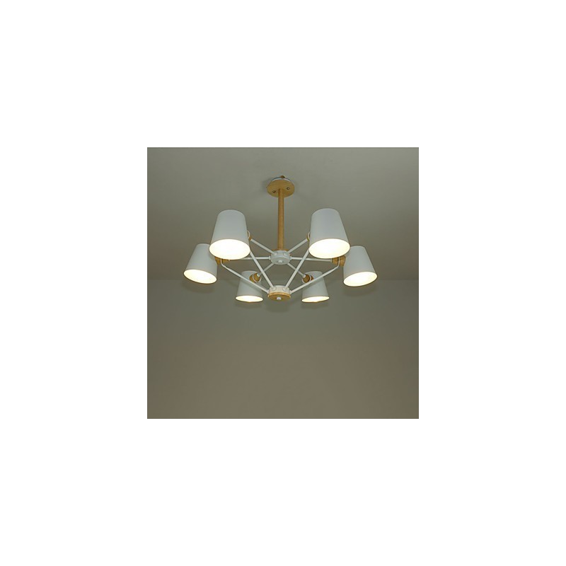 Lustre en métal et bois multicolore style macaron vintage