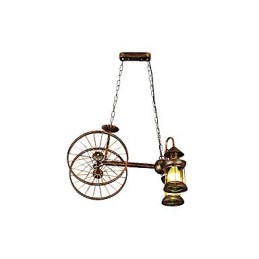 Lustre en métal style mini design rustique avec globe rétro vintage