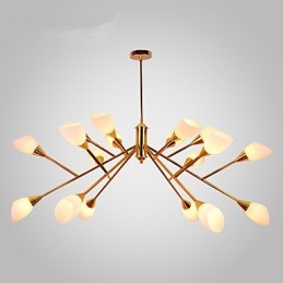 Lustre pastoral d'ambiance simple et nordique, lampe de lustre de hall créative