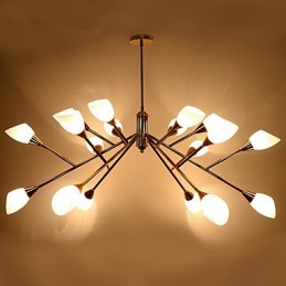 Lustre pastoral d'ambiance simple et nordique, lampe de lustre de hall créative