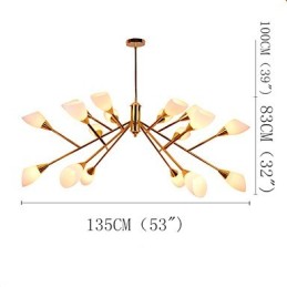 Lustre pastoral d'ambiance simple et nordique, lampe de lustre de hall créative