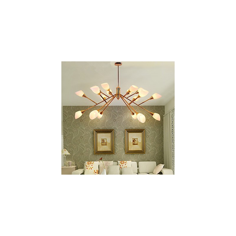 Lustre pastoral d'ambiance simple et nordique, lampe de lustre de hall créative