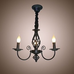 Lustre de style européen à 3 lumières, lampes simples et créatives en fer