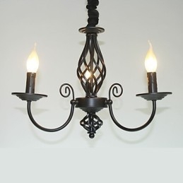 Lustre de style européen à 3 lumières, lampes simples et créatives en fer