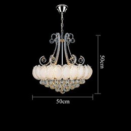 Lustre de luxe moderne en cristal, diamètre 50 cm, contient 8 ampoules