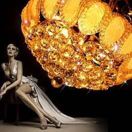 Lustre de luxe moderne en cristal, diamètre 50 cm, contient 8 ampoules