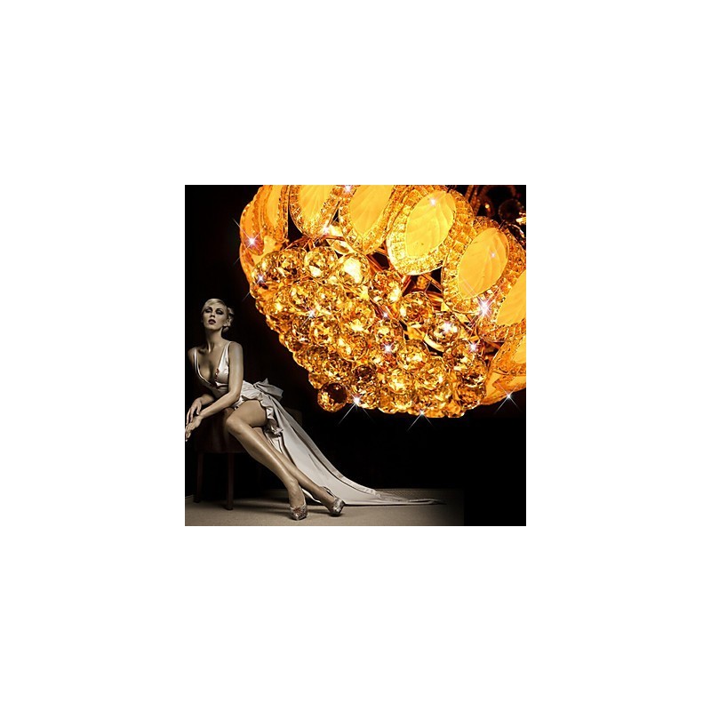 Lustre de luxe moderne en cristal, diamètre 50 cm, contient 8 ampoules