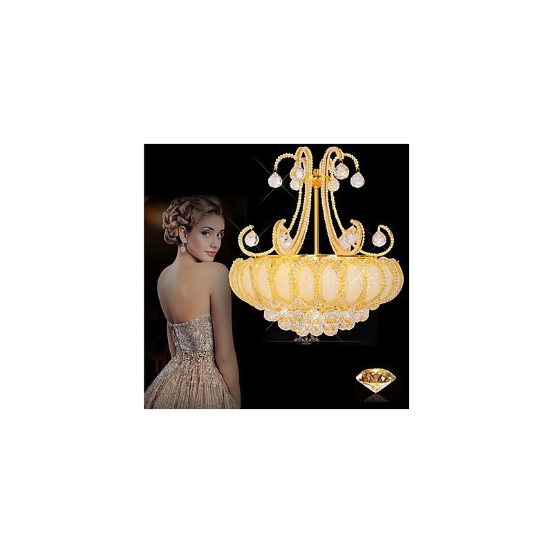 Lustre de luxe moderne en cristal, diamètre 50 cm, contient 8 ampoules