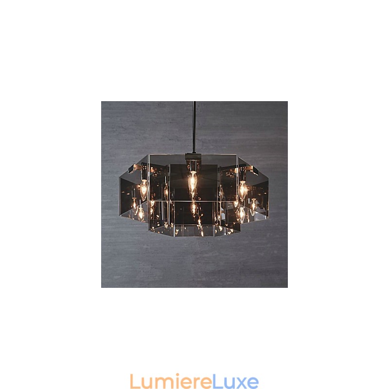 Lustre d'intérieur en métal à 6 ampoules de style rustique pour designers