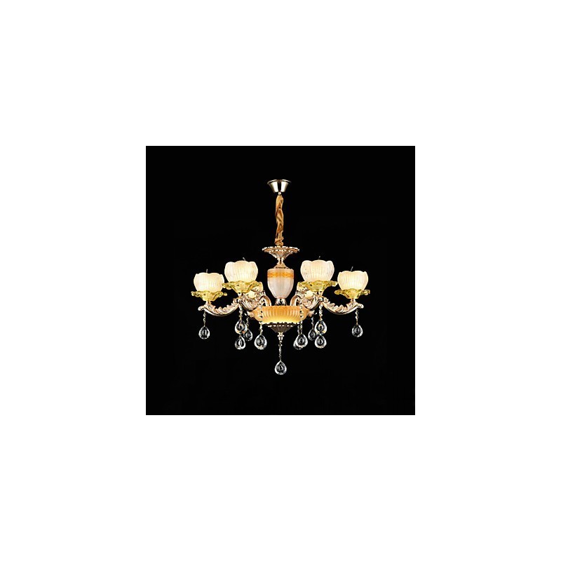 Lustre en alliage de zinc classique traditionnel pour mini lustre en métal à 6 ampoules