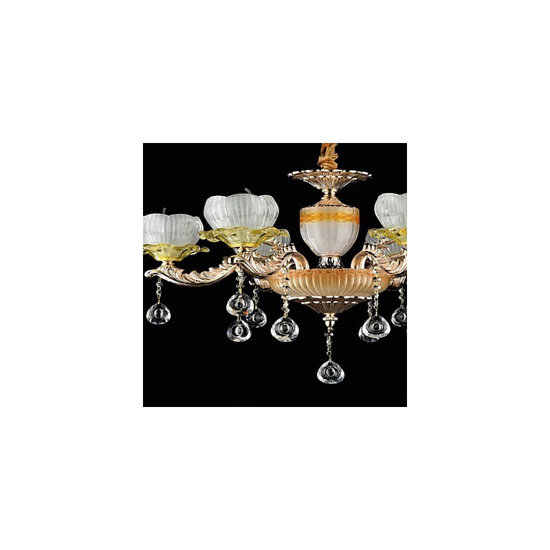 Lustre en alliage de zinc classique traditionnel pour mini lustre en métal à 6 ampoules