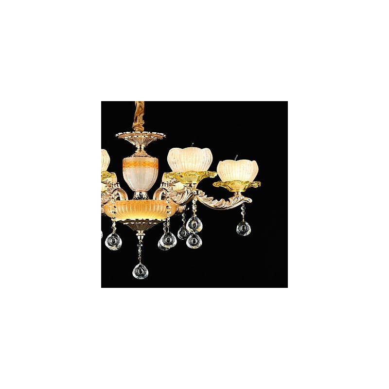 Lustre en alliage de zinc classique traditionnel pour mini lustre en métal à 6 ampoules
