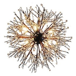 Lustre moderne en fer forgé vintage avec 8 lumières, style feu d'artifice