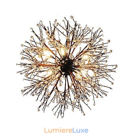 Lustre moderne en fer forgé vintage avec 8 lumières, style feu d'artifice Lustre moderne en fer forgé vintage avec 8 lumières, style feu d'artifice