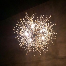 Lustre moderne en fer forgé vintage avec 8 lumières, style feu d'artifice