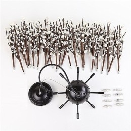Lustre moderne en fer forgé vintage avec 8 lumières, style feu d'artifice