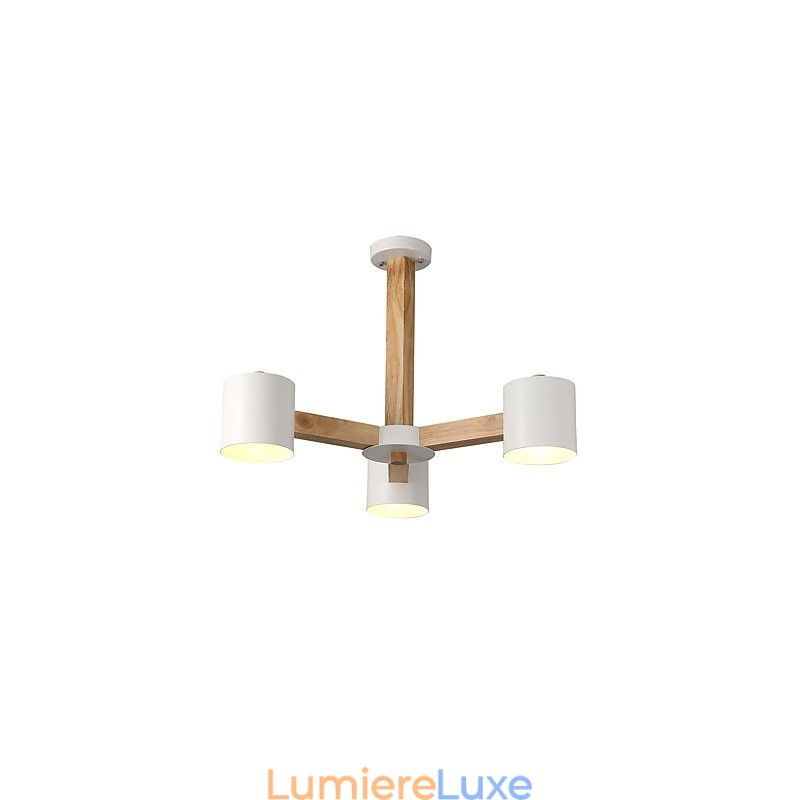 Lustre 3 lumières moderne contemporain traditionnel classique vintage campagne bois caractéristique pour bois