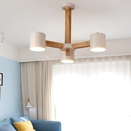 Lustre 3 lumières moderne contemporain traditionnel classique vintage campagne bois caractéristique pour bois