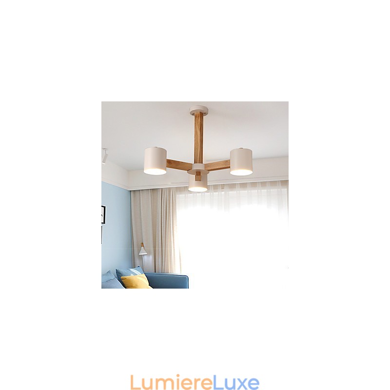 Lustre 3 lumières moderne contemporain traditionnel classique vintage campagne bois caractéristique pour bois