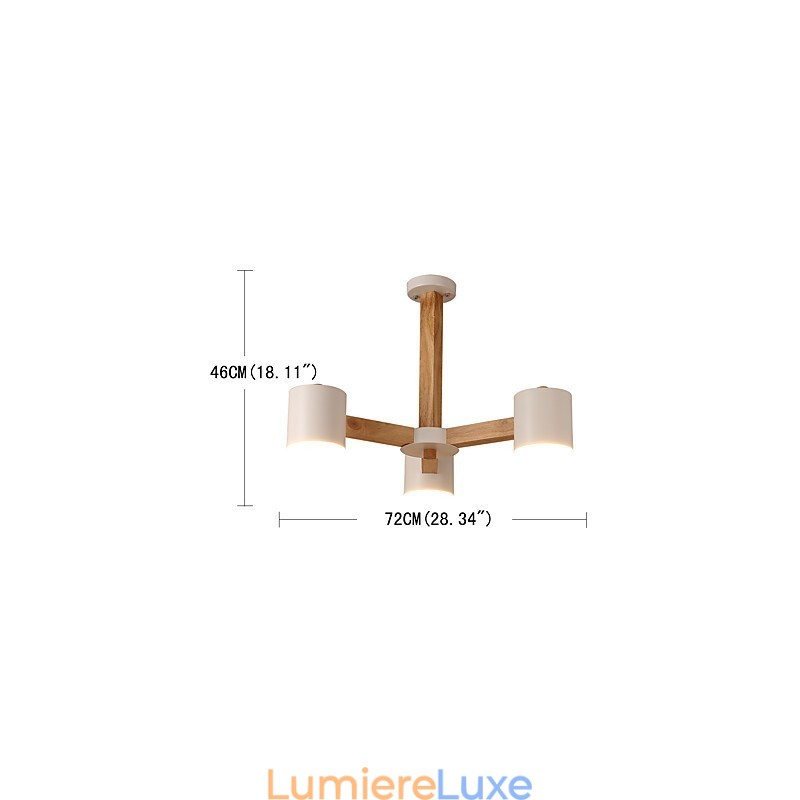 Lustre 3 lumières moderne contemporain traditionnel classique vintage campagne bois caractéristique pour bois