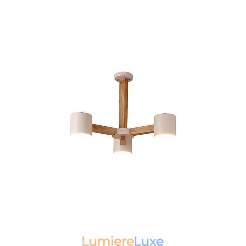 Lustre 3 lumières moderne contemporain traditionnel classique vintage campagne bois caractéristique pour bois