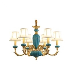 Lustre tout en cuivre Lustre décoratif en jade