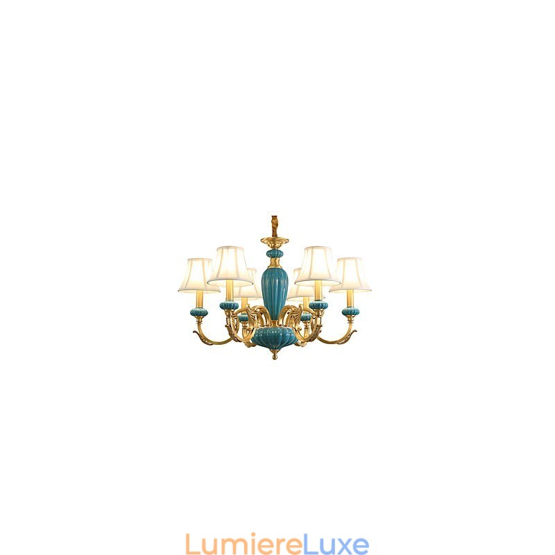 Lustre tout en cuivre Lustre décoratif en jade