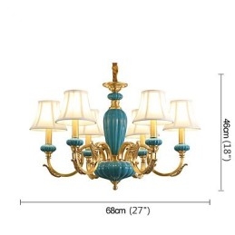Lustre tout en cuivre Lustre décoratif en jade